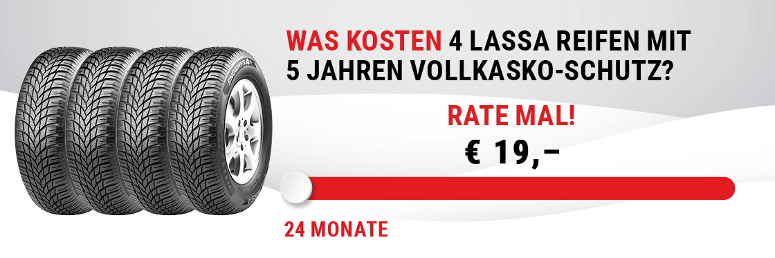 Banner zum Thema Lassa Reifen-Finanzierung Banner zum Thema Lassa Reifen-Finanzierung